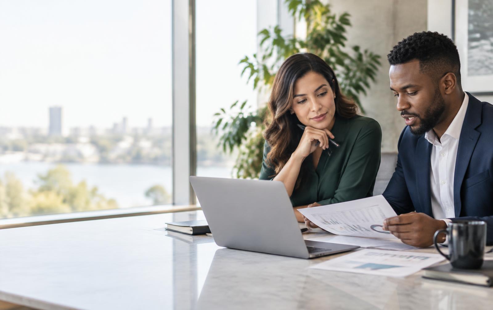 Bookkeeping professionals reviewing financial records